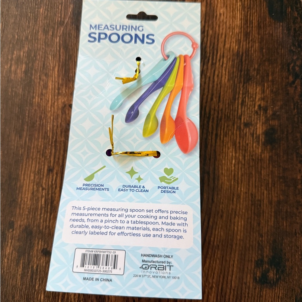 Colorful 5-Piece Measuring Spoons - Multi Color - Picture 3 of 9